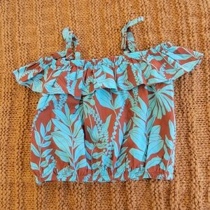 NWT Janie and Jack Girls 3T Cold Shoulder  Floral Summer Blouse